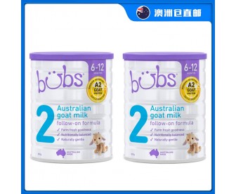 【澳洲直邮包邮】Bubs 婴幼儿山羊A2配方奶粉2段 800克x2罐/箱（6-12个月适用）